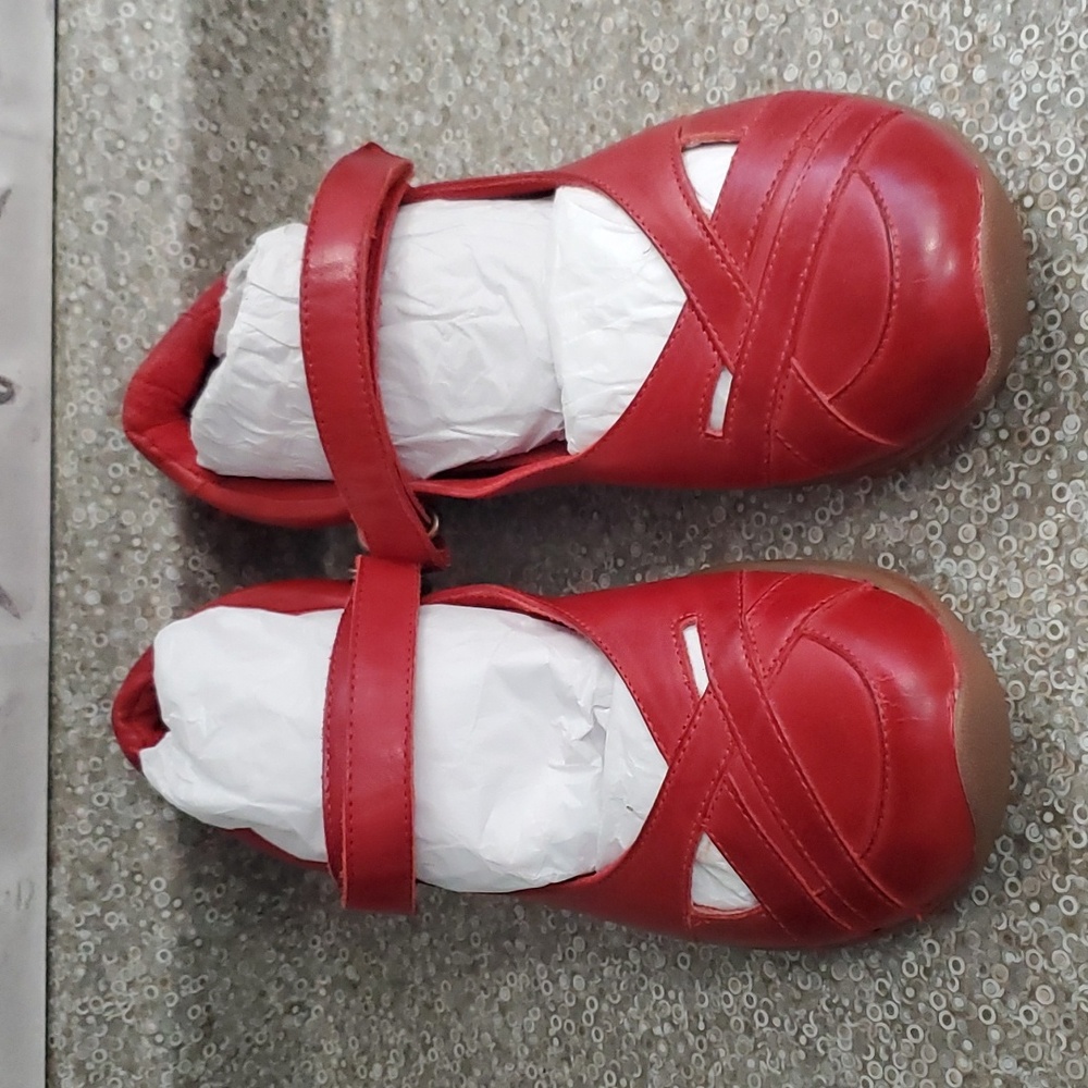 David Tate Red Leather Mary Jane Style